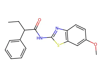 N-(6-methoxy-1,3-benzothiazol-2-yl)-2-phenylbutanamide structure