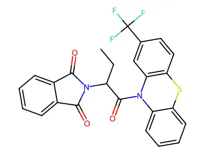 2-[1-Oxo-1-[2-(trifluoromethyl)phenothiazin-10-yl]butan-2-yl]isoindole-1,3-dione structure