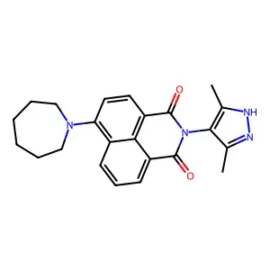 6-(azepan-1-yl)-2-(3,5-dimethyl-1H-pyrazol-4-yl)benzo[de]isoquinoline-1,3-dione structure