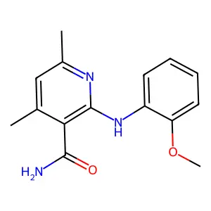 2-(2-Methoxyanilino)-4,6-dimethylpyridine-3-carboxamide structure