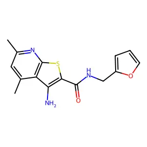 3-Amino-N-(2-furanylmethyl)-4,6-dimethylthieno(2,3-b)pyridine-2-carboxamide structure