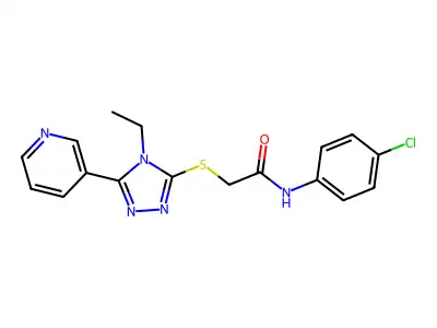 N-(4-CL-PH)-2-((4-Ethyl-5-(3-pyridinyl)-4H-1,2,4-triazol-3-YL)thio)acetamide structure