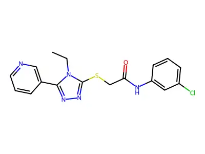 N-(3-CL-PH)-2-((4-Ethyl-5-(3-pyridinyl)-4H-1,2,4-triazol-3-YL)thio)acetamide structure