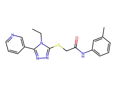 2-((4-ET-5-(3-Pyridinyl)-4H-1,2,4-triazol-3-YL)thio)-N-(3-methylphenyl)acetamide structure