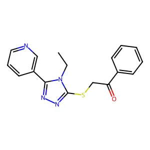 2-[(4-ethyl-5-pyridin-3-yl-4H-1,2,4-triazol-3-yl)thio]-1-phenylethanone structure
