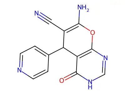 7-Amino-4-oxo-5-pyridin-4-yl-3,5-dihydropyrano[2,3-d]pyrimidine-6-carbonitrile structure
