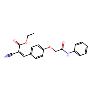 2-Cyano-3-(4-phenylcarbamoylmethoxy-phenyl)-acrylic acid ethyl ester structure