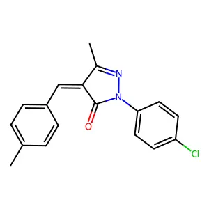 1-(4-chlorophenyl)-3-methyl-4-[(4-methylphenyl)methylidene]-4,5-dihydro-1H-pyrazol-5-one structure