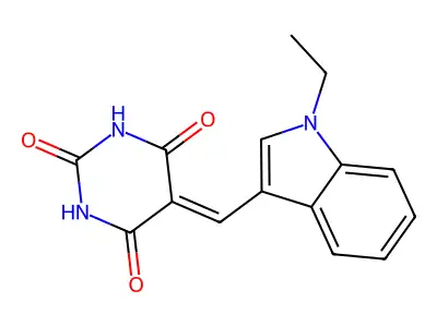 5-[(1-Ethylindol-3-yl)methylidene]-1,3-diazinane-2,4,6-trione structure