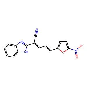 2-(1H-benzimidazol-2-yl)-5-(5-nitrofuran-2-yl)penta-2,4-dienenitrile structure