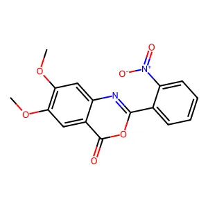 6,7-Dimethoxy-2-(2-nitrophenyl)-3,1-benzoxazin-4-one structure