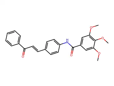 3,4,5-trimethoxy-N-[4-[(E)-3-oxo-3-phenylprop-1-enyl]phenyl]benzamide structure