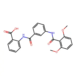 2-{[(3-{[(2,6-Dimethoxyphenyl)carbonyl]amino}phenyl)carbonyl]amino}benzoic acid structure