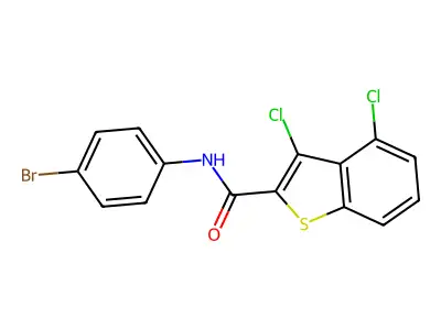 N-(4-bromophenyl)-3,4-dichloro-1-benzothiophene-2-carboxamide structure