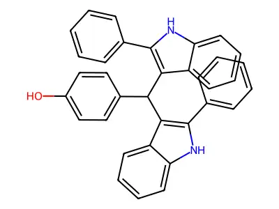 4-[bis(2-phenyl-1H-indol-3-yl)methyl]phenol structure