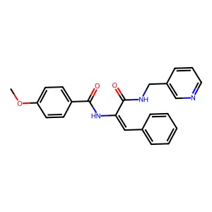 4-Methoxy-N-{2-phenyl-1-[(pyridin-3-ylmethyl)-carbamoyl]-vinyl}-benzamide structure