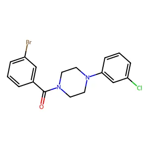 (3-Bromophenyl)-[4-(3-chlorophenyl)piperazin-1-yl]methanone structure