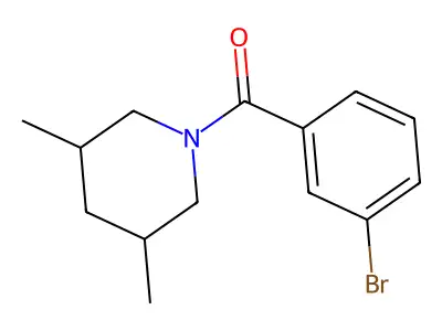 (3-Bromophenyl)(3,5-dimethyl-1-piperidinyl)methanone structure