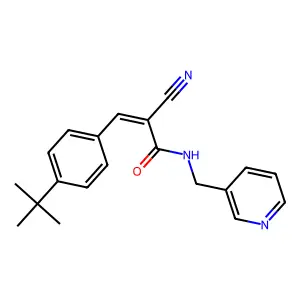 3-(4-tert-butylphenyl)-2-cyano-N-[(pyridin-3-yl)methyl]prop-2-enamide structure