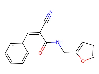 2-Cyano-N-(2-furanylmethyl)-3-phenyl-2-propenamide structure