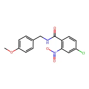 4-chloro-N-(4-methoxybenzyl)-2-nitrobenzamide structure
