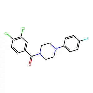 (3,4-Dichlorophenyl)-[4-(4-fluorophenyl)piperazin-1-yl]methanone structure