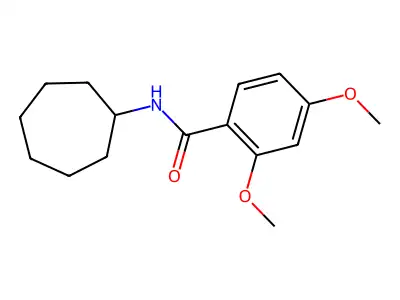 N-cycloheptyl-2,4-dimethoxybenzamide structure