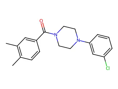 [4-(3-Chlorophenyl)piperazin-1-yl]-(3,4-dimethylphenyl)methanone structure
