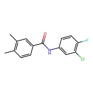 N-(3-chloro-4-fluorophenyl)-3,4-dimethylbenzamide structure