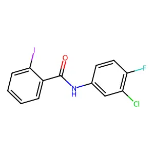 N-(3-chloro-4-fluorophenyl)-2-iodobenzamide structure