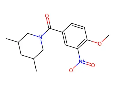 (3,5-Dimethylpiperidin-1-yl)(4-methoxy-3-nitrophenyl)methanone structure