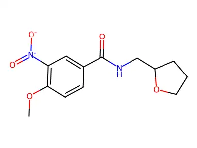 4-methoxy-3-nitro-N-(oxolan-2-ylmethyl)benzamide structure