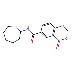 N-cycloheptyl-4-methoxy-3-nitrobenzamide structure
