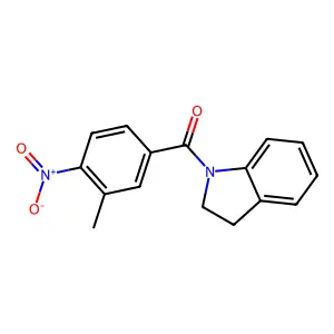 2,3-Dihydroindol-1-yl-(3-methyl-4-nitrophenyl)methanone structure