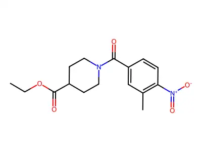 Ethyl 1-(3-methyl-4-nitrobenzoyl)piperidine-4-carboxylate structure
