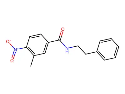 3-methyl-4-nitro-N-phenethylbenzamide structure