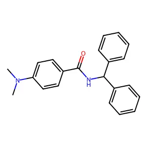 4-(dimethylamino)-N-(diphenylmethyl)benzamide structure