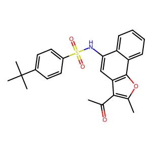 N-(3-Acetyl-2-methyl-naphtho[1,2-b]furan-5-yl)-4-tert-butyl-benzenesulfonamide structure
