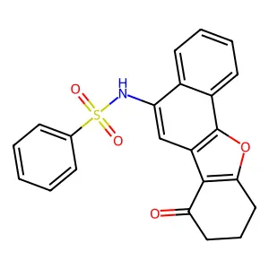 N-(7-oxo-7,8,9,10-tetrahydronaphtho[1,2-b]benzofuran-5-yl)benzenesulfonamide structure
