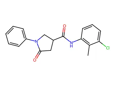 N-(3-chloro-2-methylphenyl)-5-oxo-1-phenylpyrrolidine-3-carboxamide structure