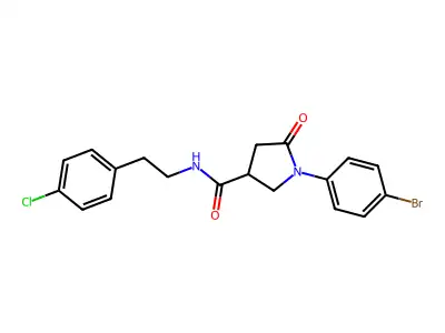 1-(4-bromophenyl)-N-[2-(4-chlorophenyl)ethyl]-5-oxopyrrolidine-3-carboxamide structure