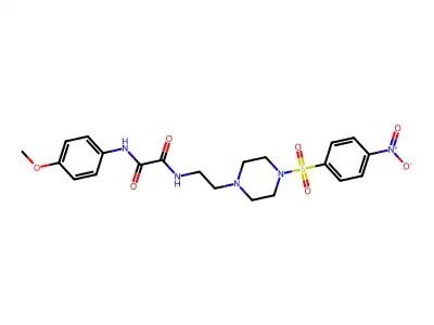 N'-(4-methoxyphenyl)-N-[2-[4-(4-nitrophenyl)sulfonylpiperazin-1-yl]ethyl]oxamide structure