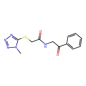 2-(1-methyltetrazol-5-yl)sulfanyl-N-phenacylacetamide structure