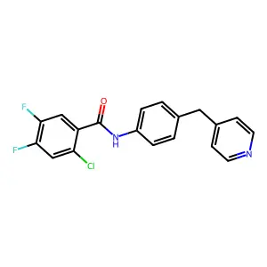 2-chloro-4,5-difluoro-N-[4-(pyridin-4-ylmethyl)phenyl]benzamide structure