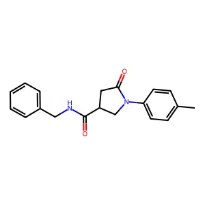 N-benzyl-1-(4-methylphenyl)-5-oxopyrrolidine-3-carboxamide structure
