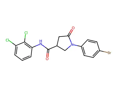 1-(4-bromophenyl)-N-(2,3-dichlorophenyl)-5-oxopyrrolidine-3-carboxamide structure