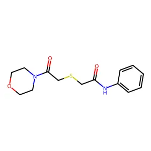 2-(2-morpholin-4-yl-2-oxoethyl)sulfanyl-N-phenylacetamide structure