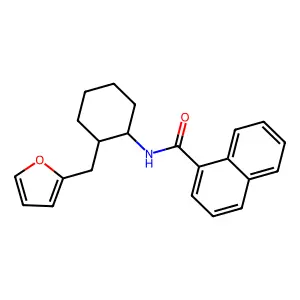 N-[2-(furan-2-ylmethyl)cyclohexyl]naphthalene-1-carboxamide structure