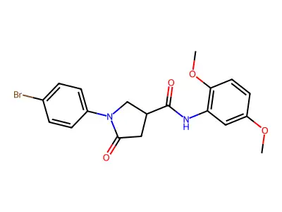 1-(4-bromophenyl)-N-(2,5-dimethoxyphenyl)-5-oxopyrrolidine-3-carboxamide structure