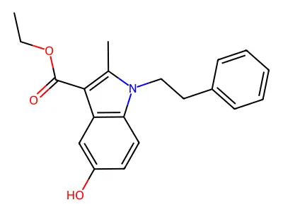 ethyl 5-hydroxy-2-methyl-1-(2-phenylethyl)-1H-indole-3-carboxylate structure